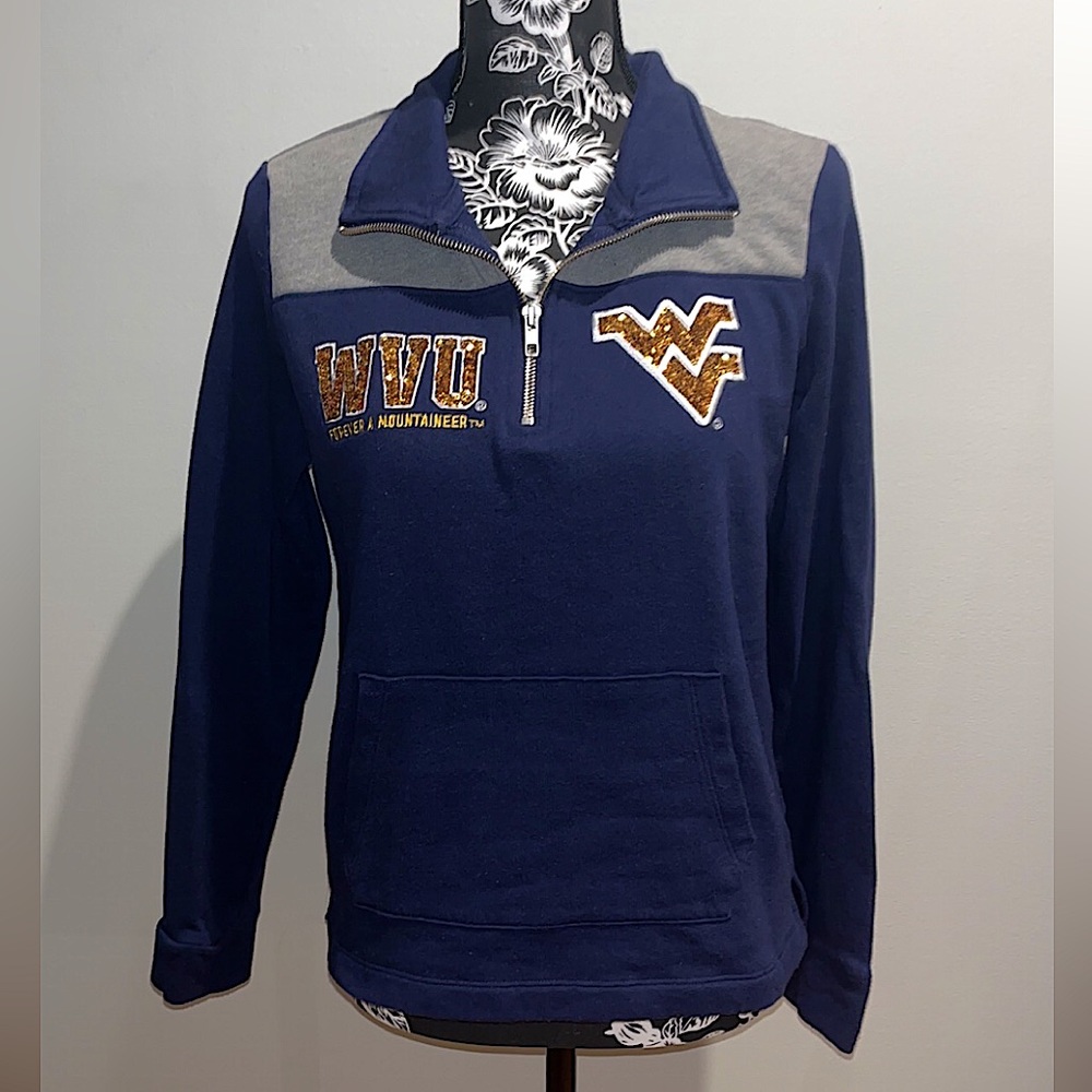 wvu vs pink quarter zip